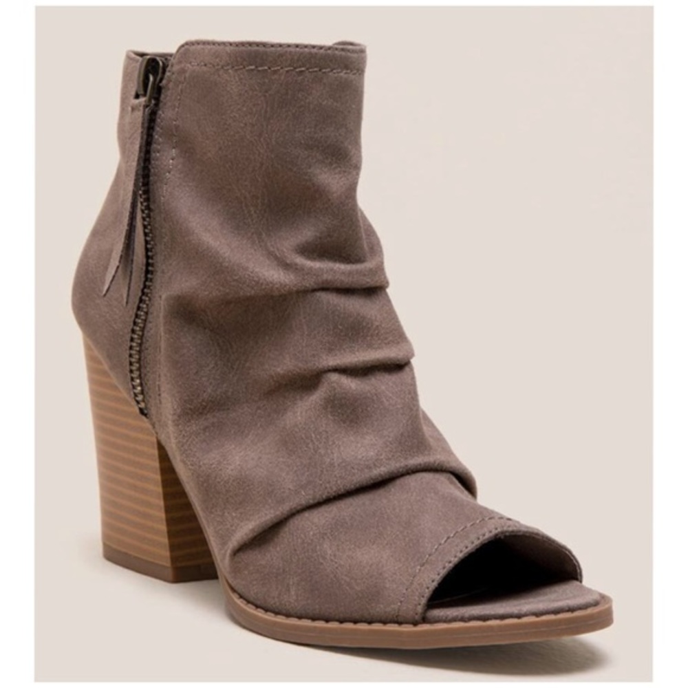 Rampage Taupe Open Toe Paden Bootie Size 9M-NIB